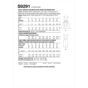 S9291 MISSES DRESS WITH SKIRT Simplicity Sewing Pattern 9291