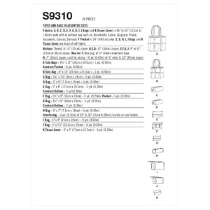 S9310 TOTES & BAGS Simplicity Sewing Pattern 9310