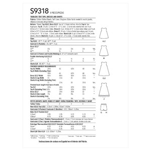 S9318 TODDLERS' SPORTSWEAR Simplicity Sewing Pattern 9318