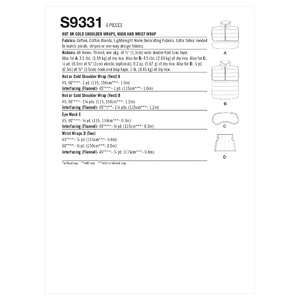 S9331 SHLDR & WRIST WRAP, MASK Simplicity Sewing Pattern 9331