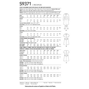 S9371 MISSES' & WOMEN'S DRESS Simplicity Sewing Pattern 9371