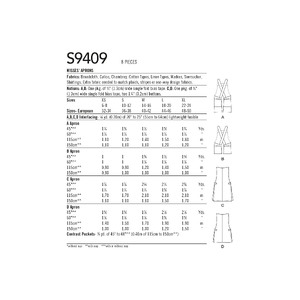 S9409 MISSES' APRONS Simplicity Sewing Pattern 9409