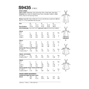 S9435 MISSES' APRONS Simplicity Sewing Pattern 9435