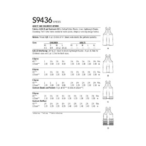 S9436 ADULT & CHILD APRONS Simplicity Sewing Pattern 9436