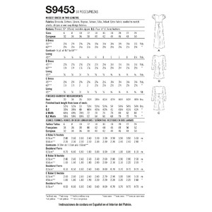 S9453 MISSES' DRESS Simplicity Sewing Pattern 9453