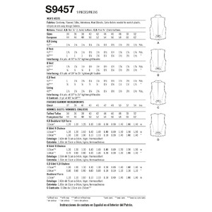 S9457 MEN'S VESTS Simplicity Sewing Pattern 9457