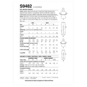 S9482 BOYS' & MEN'S TRACKSUIT Simplicity Sewing Pattern 9482