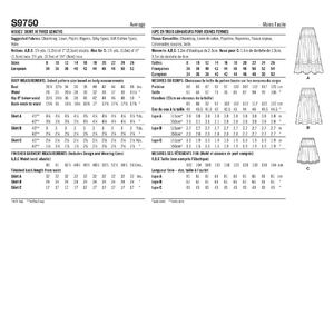 Simplicity Sewing Pattern S9750Y5 Misses' Skirt in Three Lengths Sizes 18-26