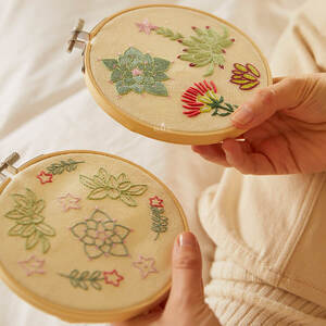 The Serene Succulents Embroidery Duo Kit, DMC Mindful Making TB170