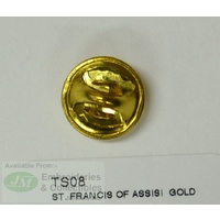 St. Francis of Assisi Patron Saint Lapel Pin, Gold Tone, Patron Of Ecologists