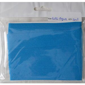 Cotton Bias Binding, 25mm Single Folded, AQUA 5 Metre Pack