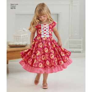 New Look Sewing Pattern 6278 Child's Dress with Trim Variations