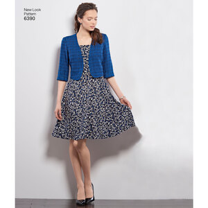 New Look Sewing Pattern 6390 Misses' Dresses with Full Skirt and Bolero