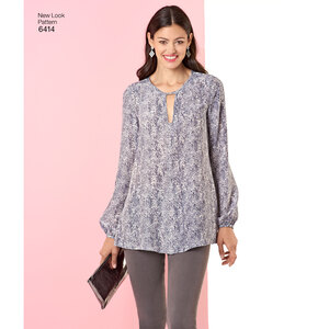 New Look Sewing Pattern 6414 Misses' Tunic and Top with Neckline Variations