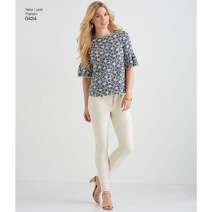 New Look Sewing Pattern 6434 Misses' Tops with Fabric Variations