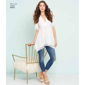 New Look Sewing Pattern 6452 Misses' Tops with Bodice and Hemline Variations