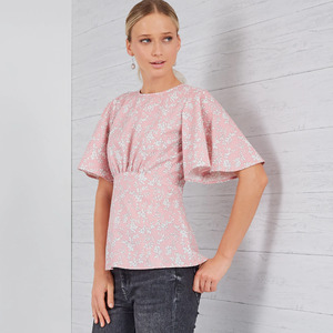 New Look Sewing Pattern N6656 Misses' Top With Optional Back Opening & Flared Sleeves