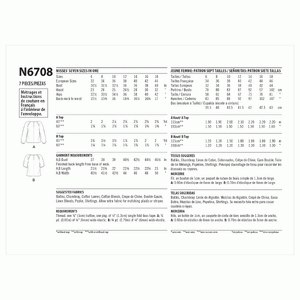 New Look Sewing Pattern N6708 Misses' Tops