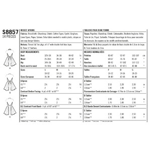 Misses' Aprons Sizes S-M-L Simplicity Sewing Pattern 8857