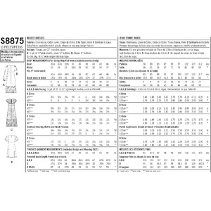 Pattern S8875 Misses' Dresses Simplicity Sewing Pattern 8875