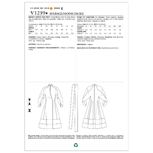 Vogue Sewing Pattern Misses' Dress and Belt 1239AA (Sizes 6-12)