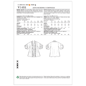 Vogue Sewing Pattern Misses' Tulip Banded-Sleeve Kimono Jacket 1493y (Sizes XS-S-M)