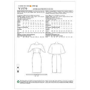 Vogue Sewing Pattern Misses'/Misses' Petite Dress 1579 A5 (Sizes 6-14)