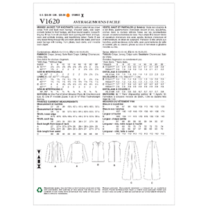 Vogue Sewing Pattern Misses' Jacket, Top and Pants 1620 A5 (Sizes 6-14)