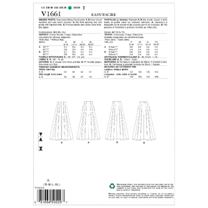 Vogue Sewing Pattern Misses' Pants 1661A