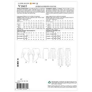 Vogue Sewing Pattern Misses Sportswear 1665 A5 (Sizes 6-14)