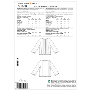 Vogue Sewing Pattern Misses Jacket 1668A