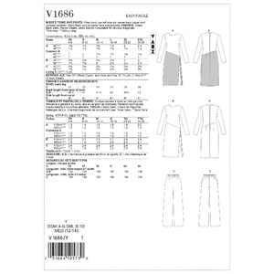 Vogue Sewing Pattern Misses' Tunic & Pants 1686y (Sizes XS-S-M)