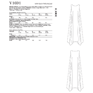 Vogue Sewing Pattern Misses' Dress 1691A