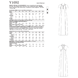 Vogue Sewing Pattern - Misses' Special Occasion Dress 1692B5