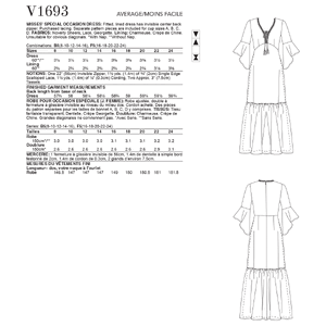 Vogue Sewing Pattern - Misses' Special Occasion Dress 1693B5