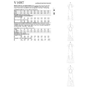 Vogue Sewing Pattern - Misses' Special Occasion Dress 1697B5