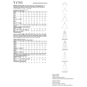 Vogue Sewing Pattern Misses' Top & Skirt 1705A