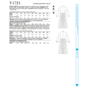 Vogue Sewing Pattern - Misses' Dress 1721B5