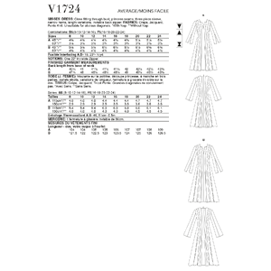 Vogue Sewing Pattern - Misses' Dress 1724B5