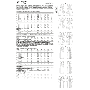 Vogue Sewing Pattern Misses' Fit-And-Flare Dresses with Waistband and Pockets 1737 A5 (Sizes 6-14)