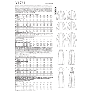 Vogue Sewing Pattern Misses' Jacket, Top, Dress, Pants and Jumpsuit 1741 A5 (Sizes 6-14)