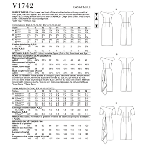 Vogue Sewing Pattern Misses' Dress 1742 A5 (Sizes 6-14)