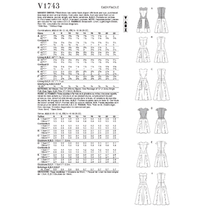 Vogue Sewing Pattern Misses' Dress 1743 A5 (Sizes 6-14)