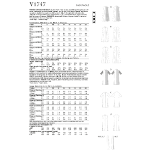 Vogue Sewing Pattern Misses' Dress and Belt 1747 A5 (Sizes 6-14)