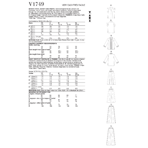 Vogue Sewing Pattern Misses' Vest, Jacket and Pants 1749Z (Sizes L-XL)