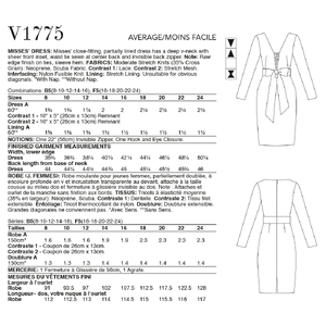 Vogue Sewing Pattern - Misses' Dress Badgley Mischka 1775B5