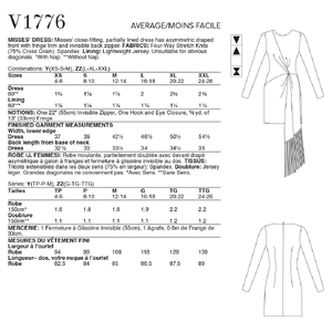 Vogue Sewing Pattern Misses' Dress Badgley Mischka 1776ZZ (Sizes L-XL-XXL)