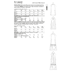 Vogue Sewing Pattern Misses' Dresses 1802A