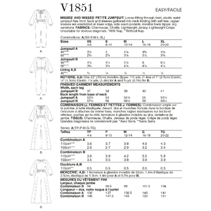 Vogue Sewing Pattern Misses' and Misses' Petite Jumpsuit 1851A