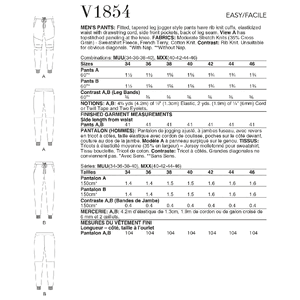 Vogue Sewing Pattern Men's Pants 1854MUU (Sizes 34-40)